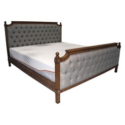 Picture of Blanche Upholstered Bed Wood Natural Homeflex