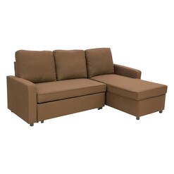 Picture of Bodil 3-Seater Linen Chaise Sofa Bed Fabric Assorted Unique Home