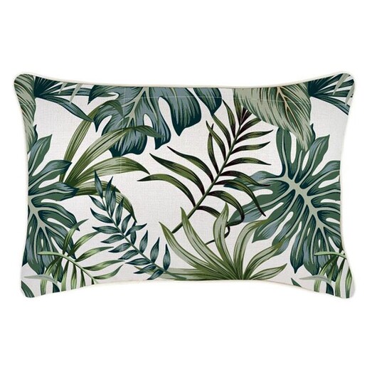 Picture of Boracay Breakfast Cushion Cover with Piping in Green by Escape to Paradise Picture of Boracay Breakfast Cushion Cover with Piping in Green by Escape to Paradise