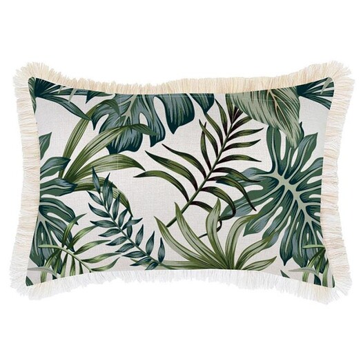 Picture of Boracay Fringed Breakfast Cushion Cover in Green by Escape to Paradise Picture of Boracay Fringed Breakfast Cushion Cover in Green by Escape to Paradise