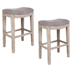 Picture of Boston Stool, Grey (Set of 2) Wood Alexander Santorini