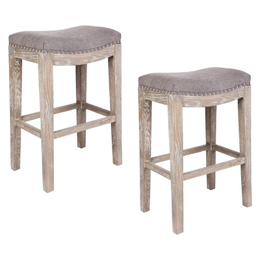Picture of Boston Stool, Grey (Set of 2) Wood Alexander Santorini