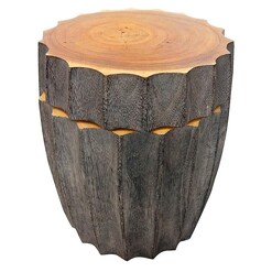 Picture of Bottle Top Swivel Stool Wood Grey Wash/Natural Whiskey Boyd Design
