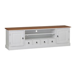 Picture of Bradford Timber Entertainment Unit, Medium Mahogany White/Natural Kayu Estate
