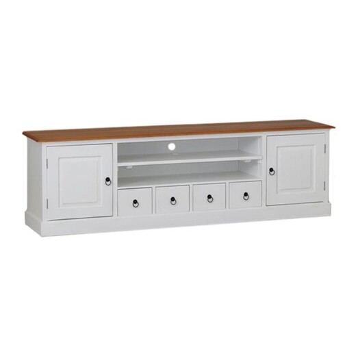 Picture of Bradford Timber Entertainment Unit, Medium Mahogany White/Natural Kayu Estate