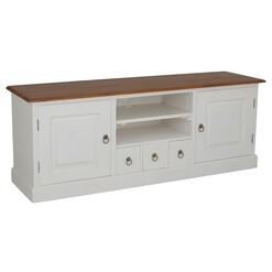 Picture of Bradford Timber Entertainment Unit, Small Mahogany White/Natural Kayu Estate