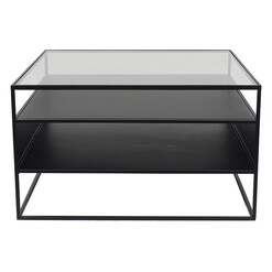 Picture of Branson Glass Top Coffee Table in Black by Amalfi