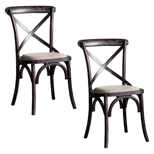 Picture of Braston Cross-Back Dining Chair, Black (Set of 2) Wood Castle Road Interiors Picture of Braston Cross-Back Dining Chair, Black (Set of 2) Wood Castle Road Interiors