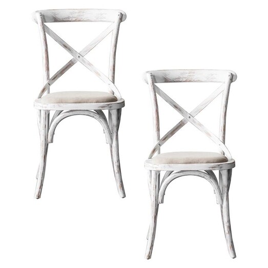 Picture of Braston Cross-Back Dining Chair, White (Set of 2) Wood Castle Road Interiors Picture of Braston Cross-Back Dining Chair, White (Set of 2) Wood Castle Road Interiors