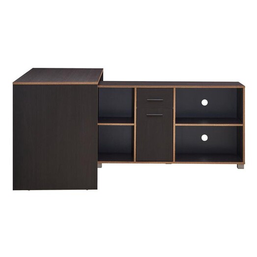 Picture of Braxton L-Shaped Desk with Shelves & Drawers Chipboard Black U.S Designs Picture of Braxton L-Shaped Desk with Shelves & Drawers Chipboard Black U.S Designs