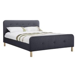 Picture of Brayden Cambric Upholstered Bed, Dark Grey Fabric Beaumont & Braddock