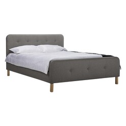 Picture of Brayden Cambric Upholstered Bed, Light Grey Fabric Beaumont & Braddock