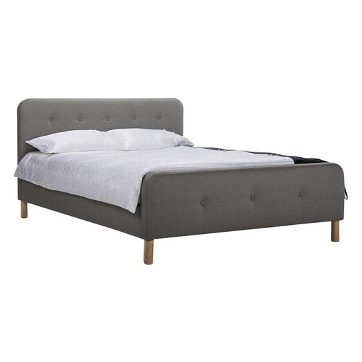 Picture of Brayden Cambric Upholstered Bed, Light Grey Fabric Beaumont & Braddock
