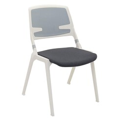 Picture of Breakout Chair with Fabric Seat Cover Plastic White/Grey Rapidline
