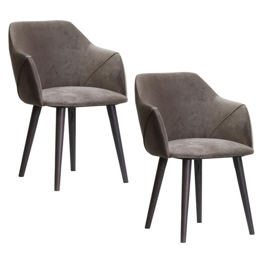 Picture of Brent Dining Chair, Mouse Grey/Dark Grey Oak (Set of 2) Fabric Satara