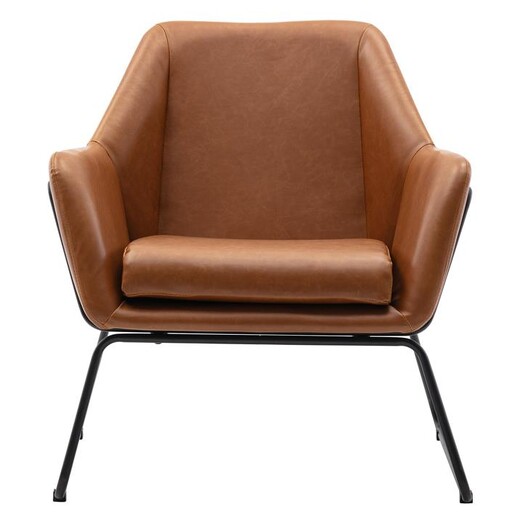 Picture of Brentt Upholstered Armchair Faux Leather Brown Emporium Oggetti