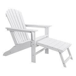 Picture of Brie Outdoor Adirondack Chair with Footrest Plastic Assorted EHOMMATE
