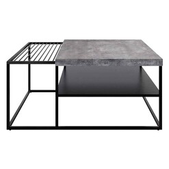 Picture of Brienne Concrete Coffee Table with Magazine Holder Wood Grey/Black Regal Royal Design