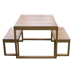 Picture of Bristane 4-Seater Outdoor Dining Set Wood Natural Loftanna Home