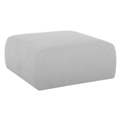 Picture of Brooklyn Square Upholstered Ottoman Fabric Grey Weave Life Interiors