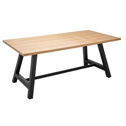 Picture of Brooklyn Timber Dining Table Wood Light Oak/Black Eastern Warehouse