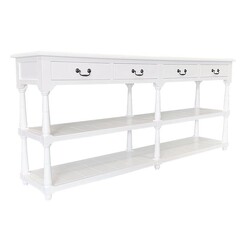 Picture of Brooklyn Wooden 4 Drawer Console Table White Wash Jac Home Living
