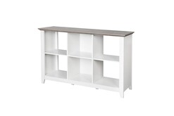 Picture of Broweville 6 Cubic Organizer Bookcase Display Cabinet - Grey Oak & White