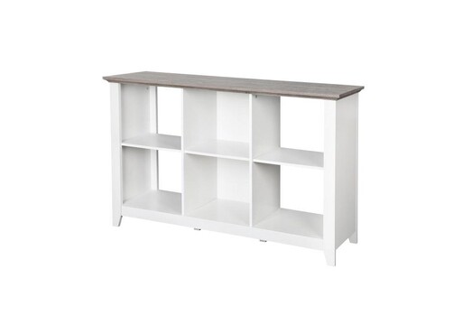 Picture of Broweville 6 Cubic Organizer Bookcase Display Cabinet - Grey Oak & White