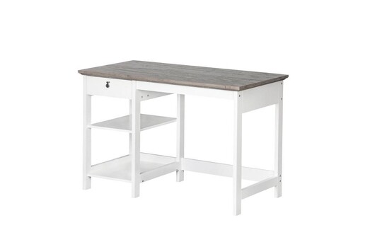 Picture of Broweville Small Office Study Writing Study Desk 120cm - Grey Oak & White