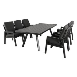 Picture of Brutos 6 Seater Outdoor Dining Set in Charcoal by Dover Mason
