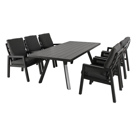 Picture of Brutos 6 Seater Outdoor Dining Set in Charcoal by Dover Mason Picture of Brutos 6 Seater Outdoor Dining Set in Charcoal by Dover Mason