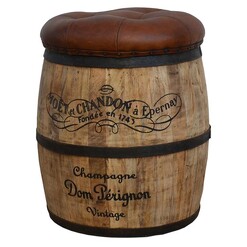 Picture of Bubbly Ottoman Leather Brown/Beige Phil Bee Interiors