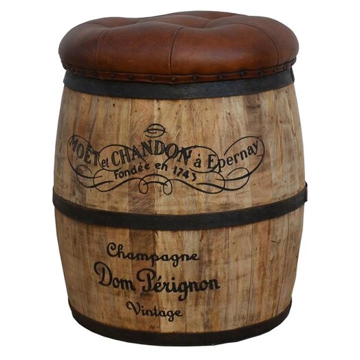 Picture of Bubbly Ottoman Leather Brown/Beige Phil Bee Interiors