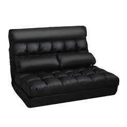 Picture of Bubry Adjustable Sofa Faux Leather Black Resort Living