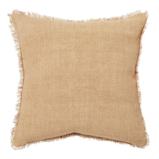 Picture of Burton Fringed Linen Cushion with Feather Fill Size 50 x 50cm in Brown by L&M Home Picture of Burton Fringed Linen Cushion with Feather Fill Size 50 x 50cm in Brown by L&M Home