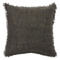 Picture of Burton Fringed Linen Cushion with Feather Fill Size 50 x 50cm in Green by L&M Home