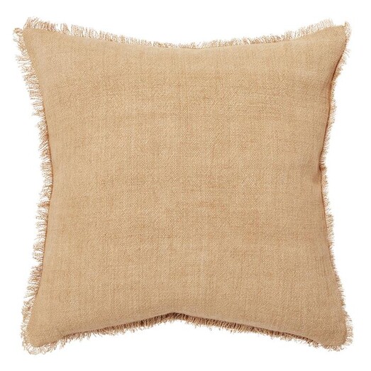 Picture of Burton Fringed Linen Cushion with Feather Fill Size 60 x 60cm in Brown by L&M Home Picture of Burton Fringed Linen Cushion with Feather Fill Size 60 x 60cm in Brown by L&M Home