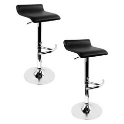 Picture of Byro Bar Stool, Black (Set of 2) Faux Leather Resort Living