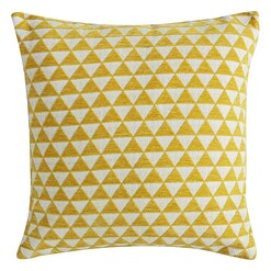 Picture of Caliana Triangle Chequered Cushion in Yellow by Castle Road Interiors