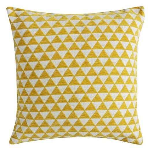 Picture of Caliana Triangle Chequered Cushion in Yellow by Castle Road Interiors Picture of Caliana Triangle Chequered Cushion in Yellow by Castle Road Interiors