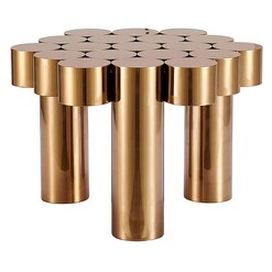 Picture of Calibre Steel Side Table Size 57cm in Gold by Future Classics Furniture