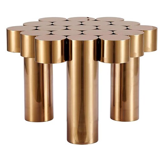 Picture of Calibre Steel Side Table Size 57cm in Gold by Future Classics Furniture