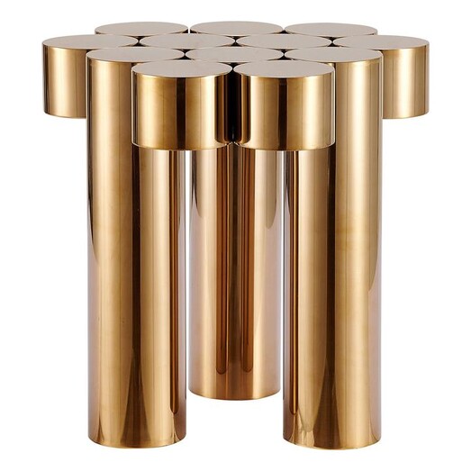 Picture of Calibre Steel Side Table Size 70cm in Gold by Future Classics Furniture
