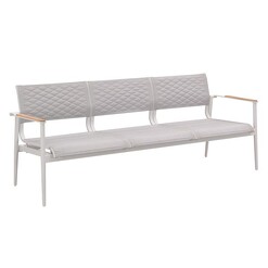 Picture of California 3 Seater Outdoor Teak & Aluminium Bench Metal White/Natural Indosoul