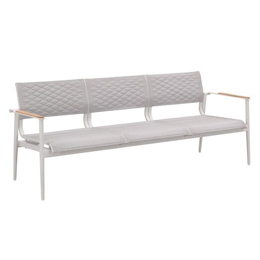 Picture of California 3 Seater Outdoor Teak & Aluminium Bench Metal White/Natural Indosoul