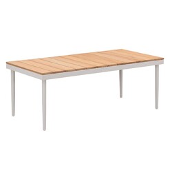 Picture of California Outdoor Teak & Aluminium Coffee Table Metal White/Natural Indosoul