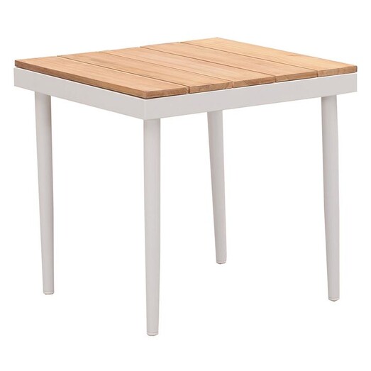 Picture of California Outdoor Teak & Aluminium Side Table Metal White/Natural Indosoul