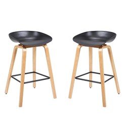Picture of Calla Scandinavian Kitchen Counter Bar Stool 72cm - Black