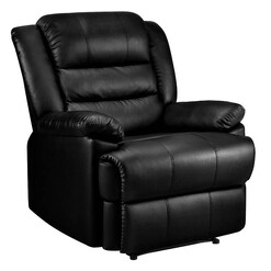 Picture of Calvino Recliner Chair Faux Leather Black Resort Living