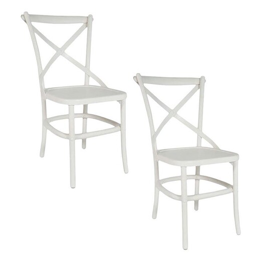 Picture of Camila Cross-Back Dining Chair (Set of 2) Wood White Homeflex Picture of Camila Cross-Back Dining Chair (Set of 2) Wood White Homeflex